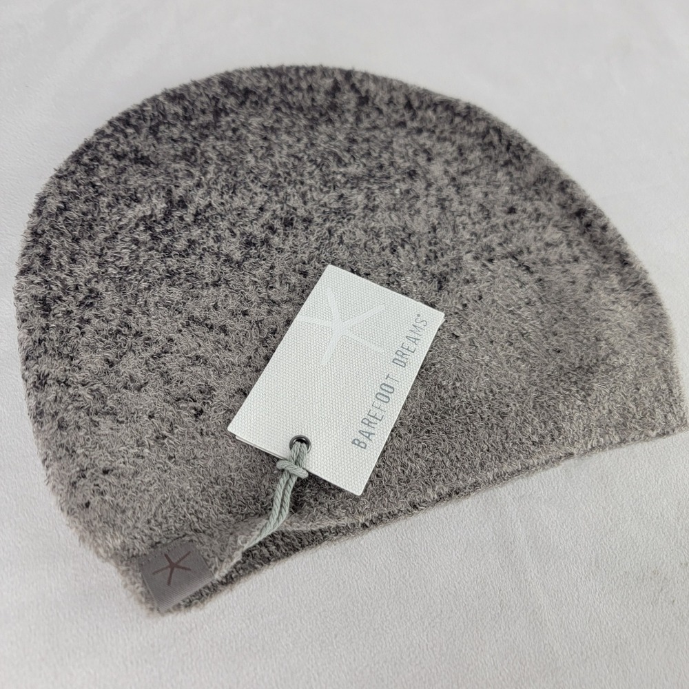Barefoot Dreams CozyChic Lite Confetti Beanie Storm Gray Dark Brown OS NEW Soft